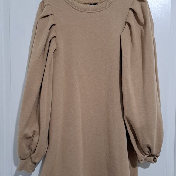 Vero Moda Tan Puff Sleeve Mini Dress - Picture 2 of 3